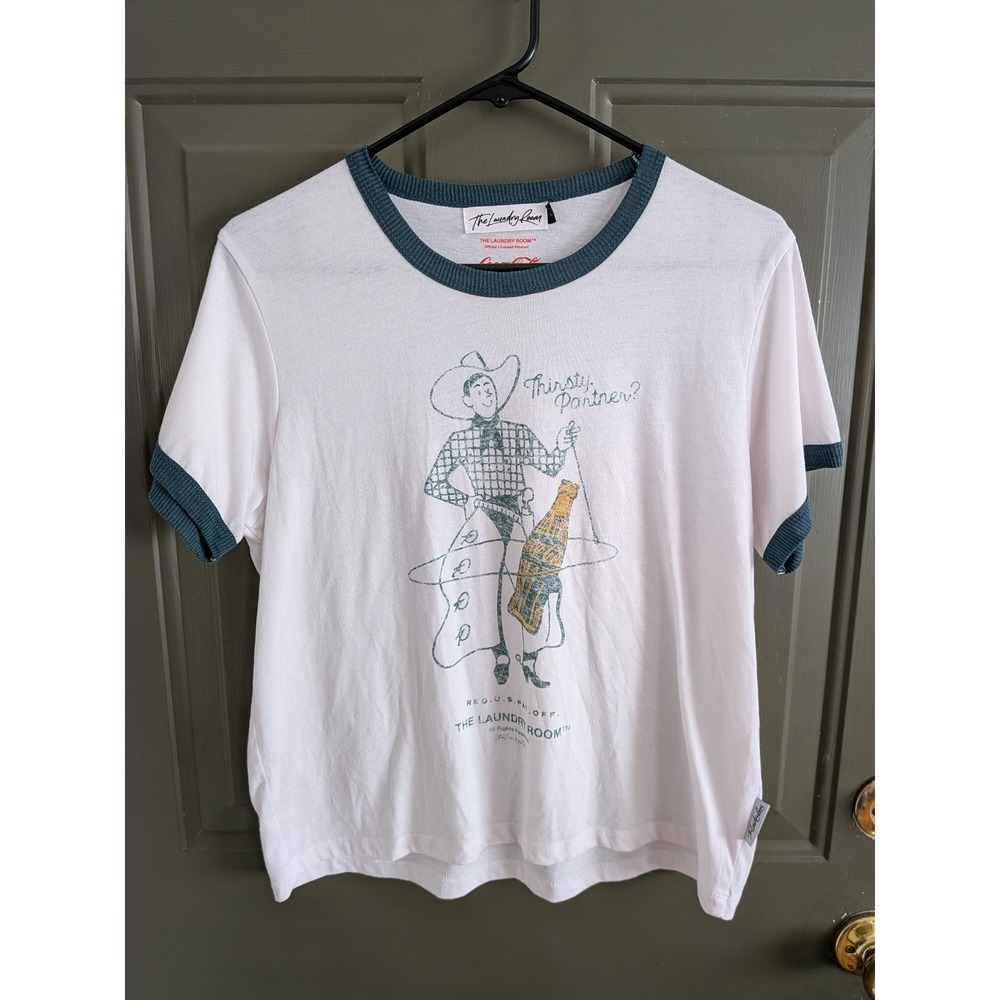 The Laundry Room Coca-Cola Thirsty Partner Cowboy Ringer T-Shirt White Medium